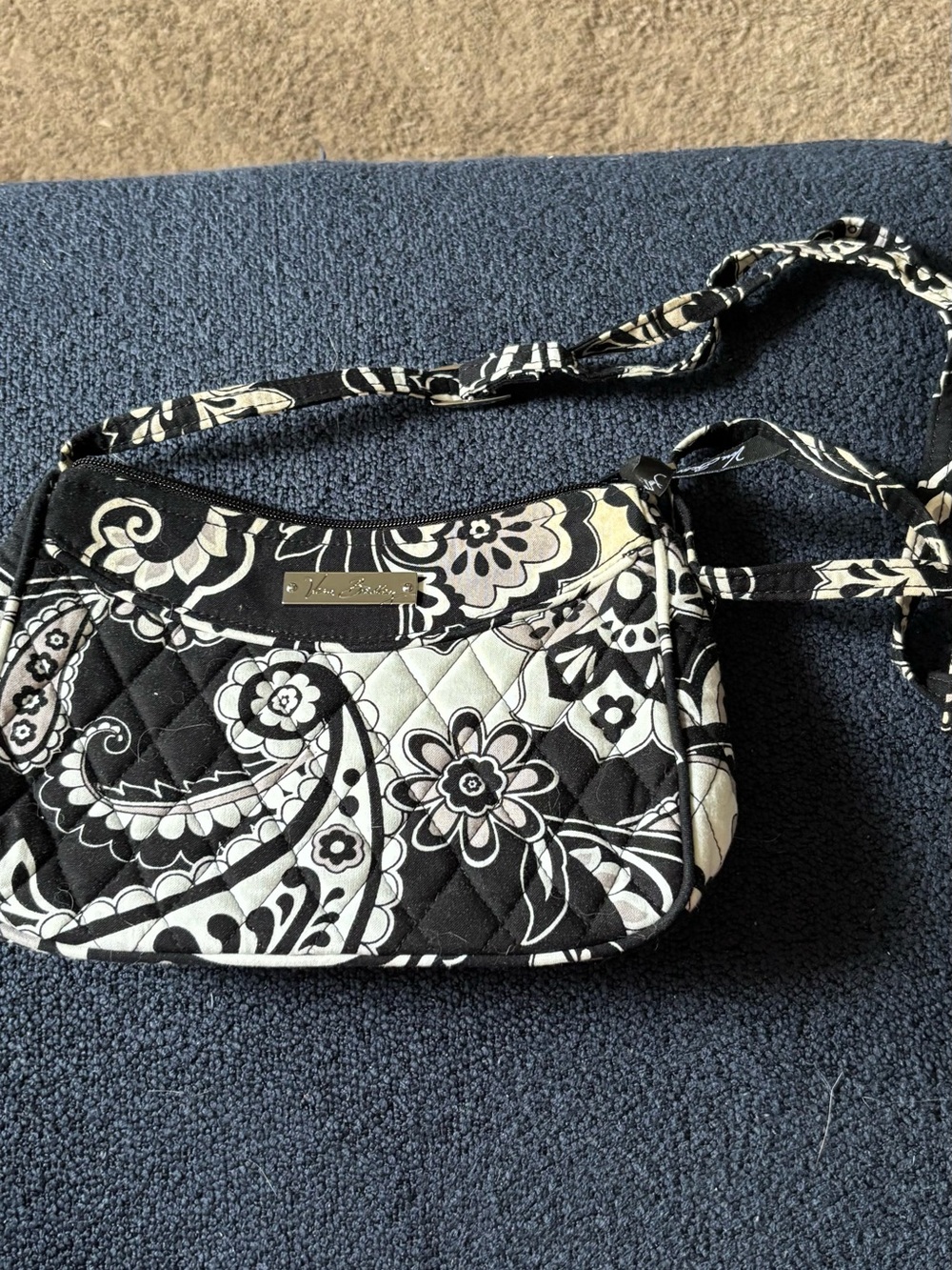 Vera Bradley Black & white  Quilted Paisley Crossbody Bag